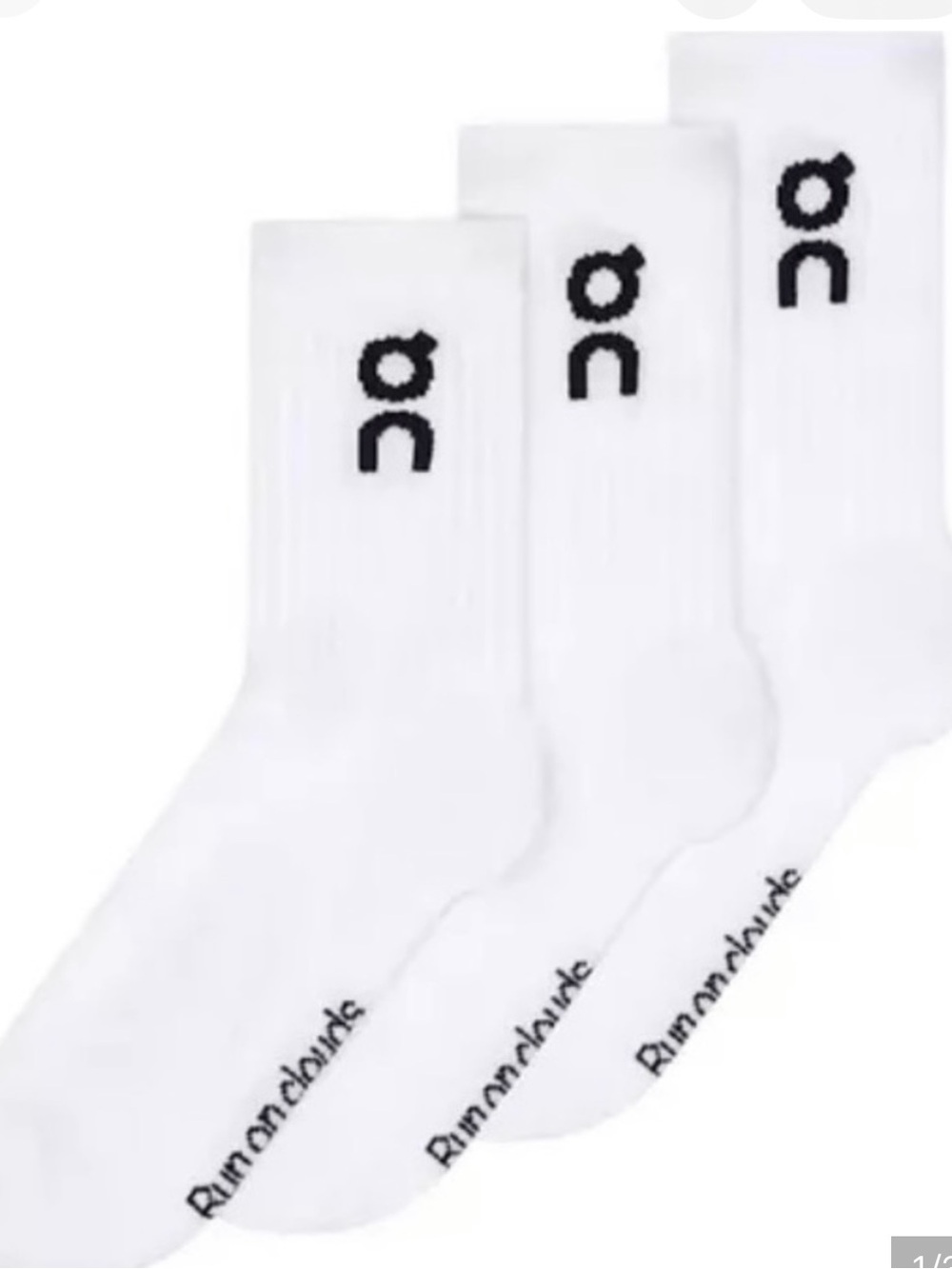 On Running White Crew Athletic Socks with Black Logo – 3 Pack